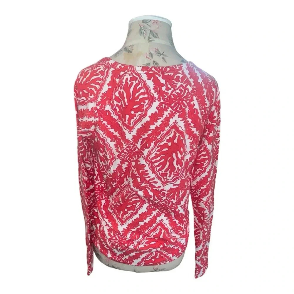 Lilly Pulitzer Long Sleeve Cotton/Spandex Top Pink Print Size S - Picture 4 of 11